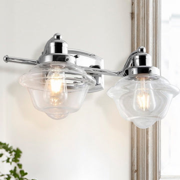 Orleans Iron/Glass schoolhouse LED Vanity Light - JONATHAN Y